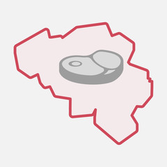 Isolated Belgium map with  a steak icon