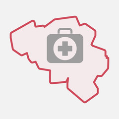 Isolated Belgium map with  a first aid kit icon
