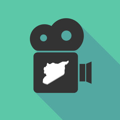 Long shadow camera with  the map of Syria