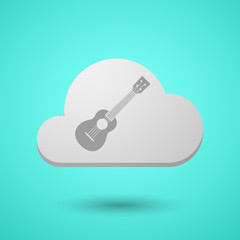 Vectorial cloud with  an ukulele