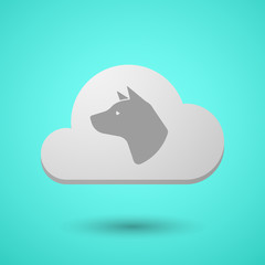Vectorial cloud with  a dog head