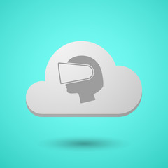 Vectorial cloud with  a female head wearing a virtual reality headset