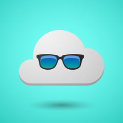 Vectorial cloud with  a sunglasses icon