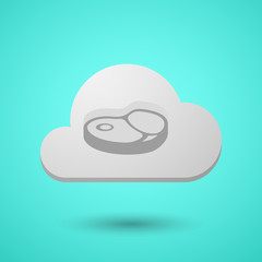 Vectorial cloud with  a steak icon