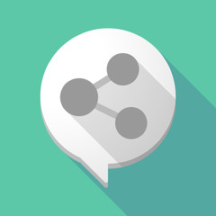 Long shadow comic balloon with  a network sign