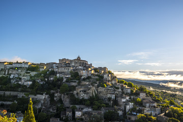 View on the beautiful medieval village of Gordes at the morning. This village is included in list of "The most beautiful villages of France"