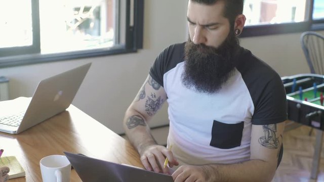 Man using laptop