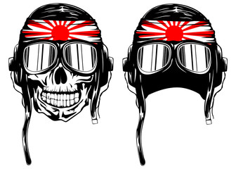 skull kamikaze in helmet