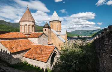 Ananuri castle in Georgia. Landmark on the Georgian Military Road.