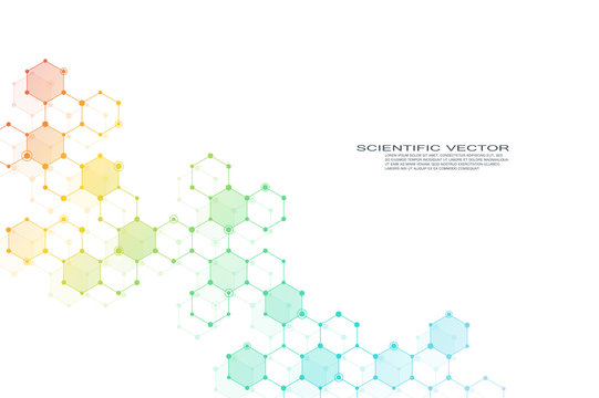 Hexagonal structure molecule dna of neurons system, genetic and chemical compounds. Vector illustration © berCheck