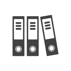 Stack of office binders. Flat style icon. Vector illustration