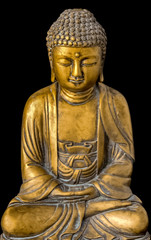 statuette de bouddha sur fond noir 
