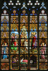 Stained Glass - Baptism of Jesus in the River Jordan by Saint John the Baptist
