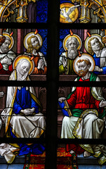 Stained Glass - Mary and the Apostles at Pentecost
