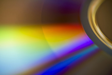 A compact disk reflecting light