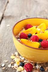 Muesli with berries and fruits