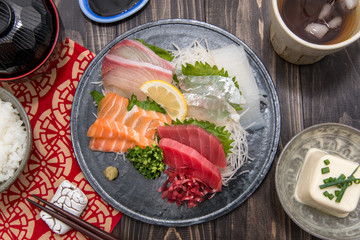 Japanese food mixed sashimi