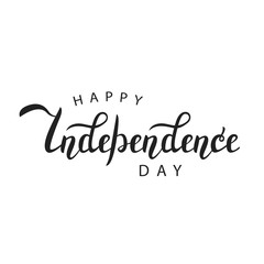 Vector isolated handwritten lettering for 4th July Independence Day on white background. Vector calligraphy for greeting card, decoration and covering. Concept of Happy Independence Day in USA.