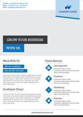 Obraz premium Professional Business Solution A4 Flyer template with left header blue