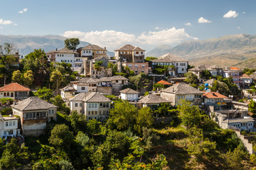 A view to the old city of Gjirokaster, UNESCO heritage, Albania - obrazy, fototapety, plakaty