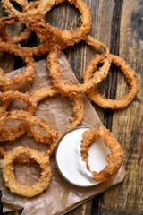 Roasted onion rings, top view