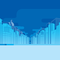 Cityscape background with architecture office building. Vector illustration