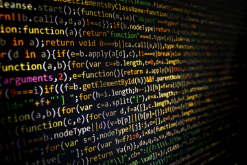 Programming code abstract screen of software developer. Computer code development.