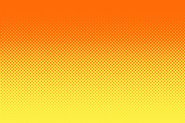 Gradient halftone dots background. Pop art template, texture. Yellow and orange. Vector illustration - 158279100