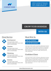 A4 Professional Company Business Template in blue square