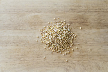 Wheat on the wooden table