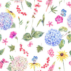 Watercolor Vintage Floral Seamless Pattern
