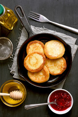 Cheesecakes, curd cheese pancakes