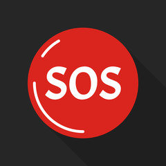 SOS button. Vector illustration.