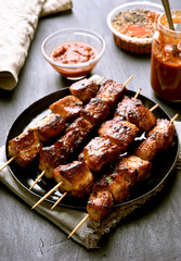 Grilled pork skewers