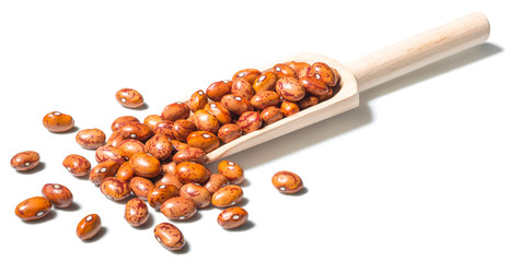 dried pinto beans isolated on the white background, (large depth of field, taken with tilt shift...