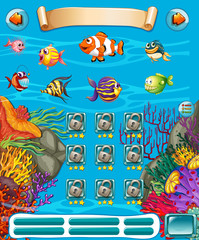 Game template with underwater scene