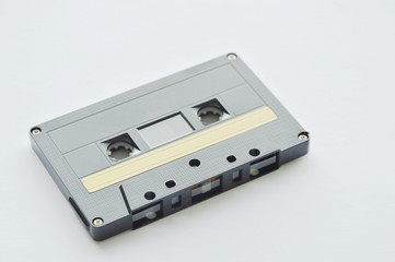 cassette tape recorder on white background