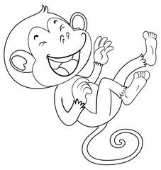 Doodle animal for monkey laughing