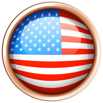 Round badge design for flag of America