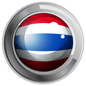 Flag Of Thailand On Round Badge