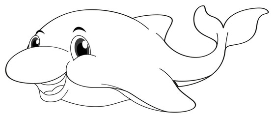 Doodle animal for cute dolphin