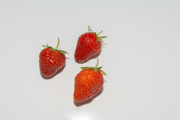 Erdbeeren isoliert auf weissem Hintergrund 