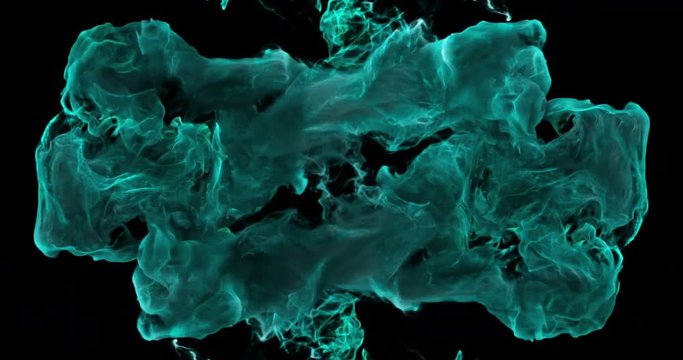 Motion Background VJ Loop - Cyan Particles 4k + Matte
