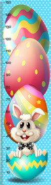 Growth mearsuring chart with easter bunny