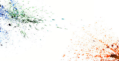 Colorful watercolor splashing on white isolate background graphic illustration. Abstract explode, bright and strong