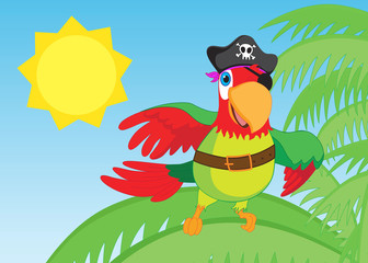 Pirate parrot looking around - jpg illustration