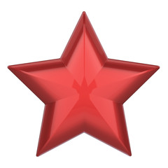 3D illustration red star