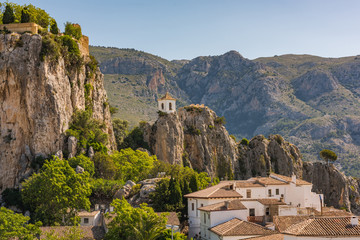 Bell tower of Guadalest castle on top of the rock,Spain