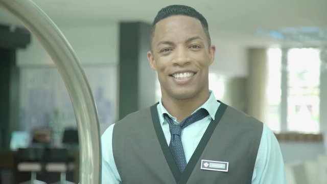 Bellhop at hotel