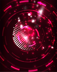 Neon circles abstract background